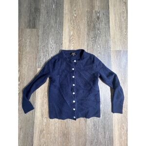 Quince Cardigan Kids Small Navy Blue Excellent 100% Mongolian Cashmere Knit